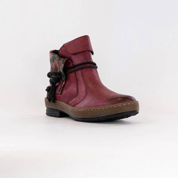 NEW RIEKER women's casual ankle boots in red - Picture 1 of 6